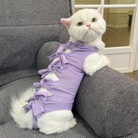 Traje de recuperación de cirugía de gato transpirable, Onesies femeninos, castración de gatito, ropa de recuperación de heridas abdominales, trajes - details 4