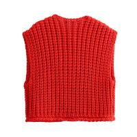 BUNO-Chaleco de punto sin mangas para mujer, ropa de botón, suéter elegante, camisetas sin mangas informales - details 6