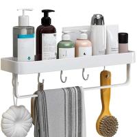 Soporte de iluminación para ducha de baño de aluminio montado en la pared, organizador blanco, soporte para esquís, soporte para cosméticos y champú - details 4