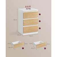 Mesita de Noche Moderna Blanca Nube LET631W14 Estación de Carga, Mesa Auxiliar con 3 Cajones, 2 Tomas AC, 2 Puertos USB - details 35