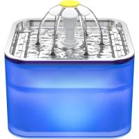 Fuente de agua Crystal Cat de acero inoxidable, fuente para mascotas de 101 oz/3 L con luz LED para gatos y perros - details 7