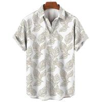 Moda Verano Hawaiiana para Hombres Camisa Suelta con Manga Corta, Estampado 3D Retro, Ideal para Vacaciones en la Playa - details 4