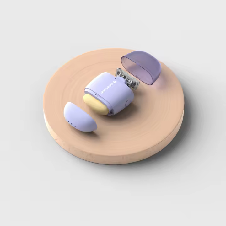 Colorlamb-maquinilla de afeitar portátil para hombre, minicuchilla de seguridad con jabón para el cuidado de la piel, hecha a mano, para depilación corporal - 1