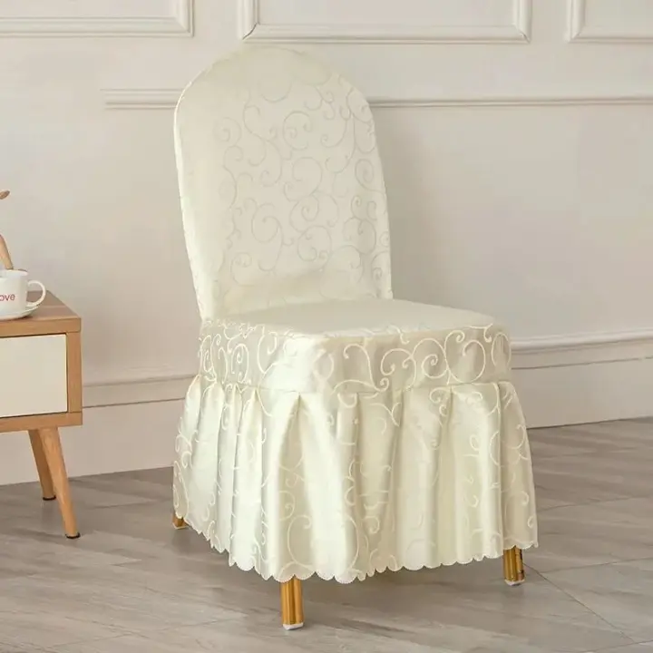 Funda protectora gruesa para silla de comedor de Hotel, funda Simple de Color sólido, decoración de banquete, asiento de una pieza, funda Universal para taburete - 1