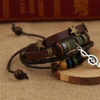 Pulsera trenzada con cuentas de madera para hombre y mujer, brazalete Unisex con diseño de nicho de estrella Guay, nota Musical, cuerda de mano, estilo Hippie gitano, 1-2 piezas - details 6