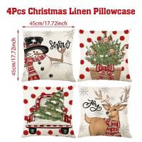 Funda de cojín de lino para decoración del hogar, funda de almohada con adorno navideño, regalo de Feliz Año Nuevo, 2024, 2025 - details 6