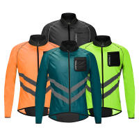 WOSAWE Chaqueta de Ciclismo Visibilidad Alta, Multifuncional, A Prueba de Viento, Secado Rápido, Manga Larga, Cuello Mandarín - details 3
