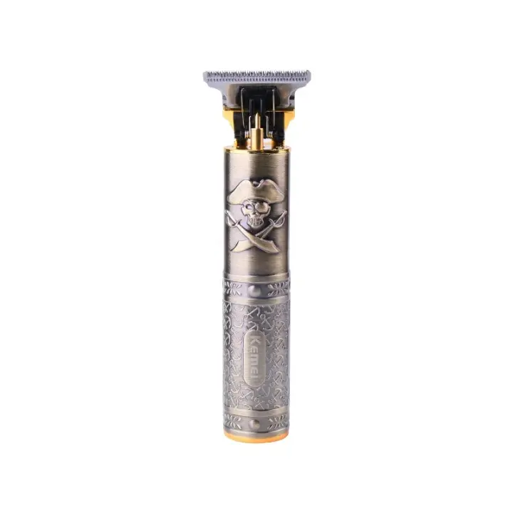 Kemei-cortadora de pelo profesional T9, 0MM, eléctrica, inalámbrica, Hairstar, KM-203, Metal, cuerpo pirata, máquina de acabado de barba - 1