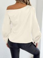 Blusa de satén de color blanco de manga larga, nueva camisa de verano para mujer - details 16