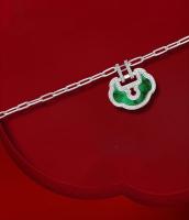 QееΙīп Collar Yu Yi mediano en oro amarillo de 18 quilates con diamantes y jade negro - details 20