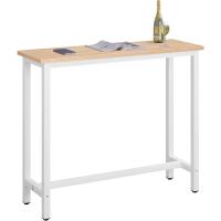 Taburete de Bar Muebles Cocina Silla de Comedor para Salón Cocina Mesa 140x40x100 cm Estructura de Metal, MDF Blanco - details 18