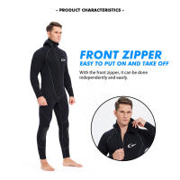 Traje de neopreno de 3mm para hombre, traje de buceo, caza subacuática, surf, cremallera frontal, pesca submarina, equipo Cálido impermeable - details 3
