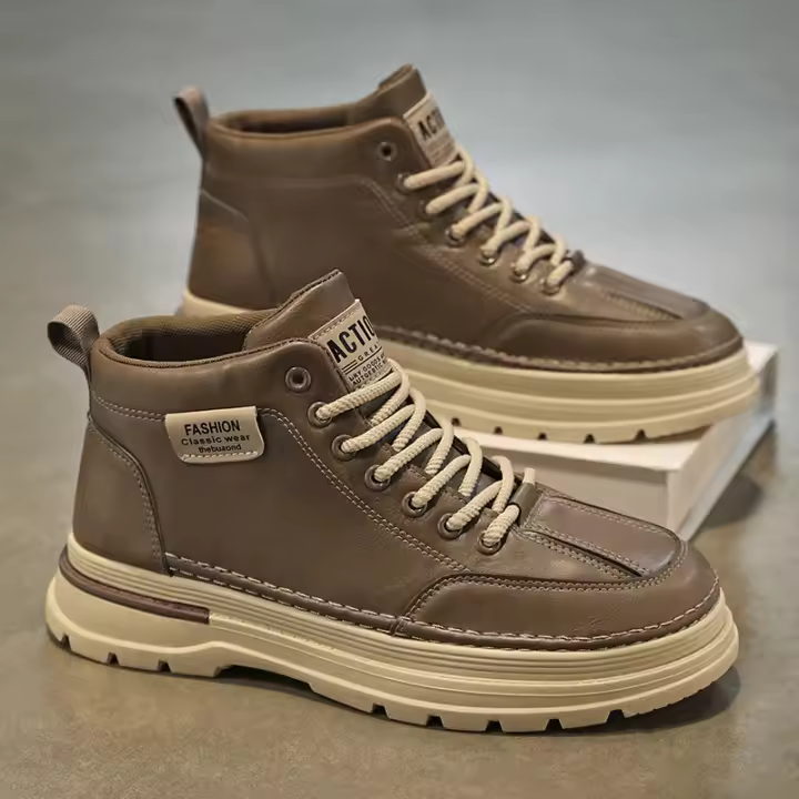 Botas de Martin para Hombres Zapatos Casuales de Cuero Antideslizante de Alta Comodidad con Estilo Todo Terreno - 1