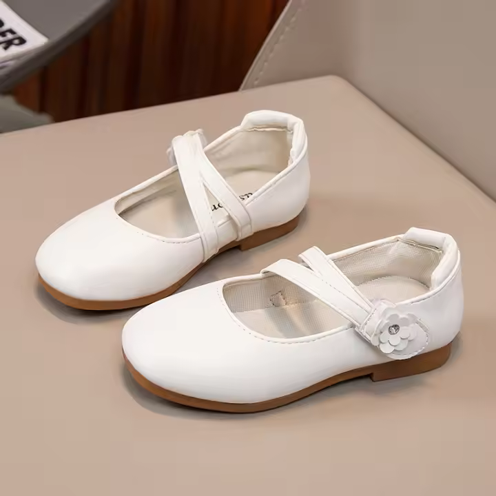 Zapatos de cuero with Flores para Niña, Calzado Plano de Princesa para Fiesta de Boda, Dulce y Dulce, Clásico, para Primavera y Primavera - 1