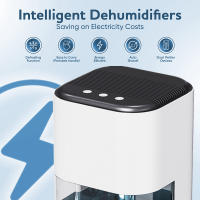 Deshumidificador de alta eficiencia con luz LED de colores, 2000 ml, apagado automático para el hogar, baño y cocina - details 6