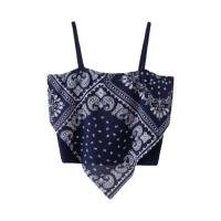 Camiseta sin mangas de verano, camiseta sin mangas ajustada con estampado retro y cuello cuadrado, camiseta para mujer - details 7
