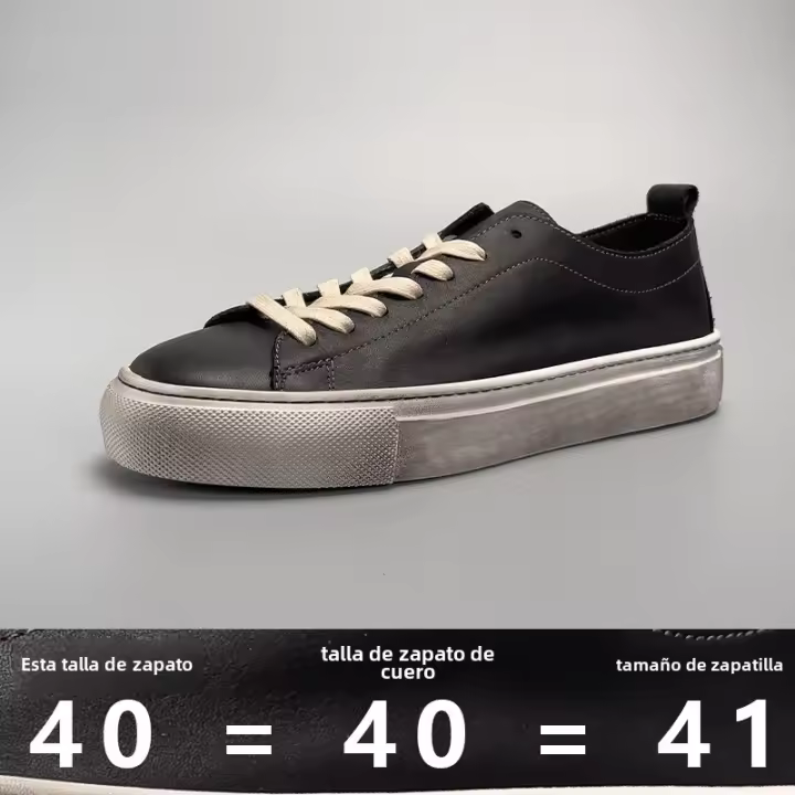 Zapatos hechos a mano retro de la vieja moda casual, zapatos de cuero de vaca de primera capa transpirable. - 1