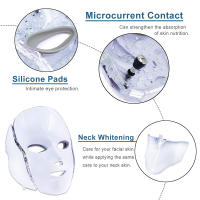 Máscara con Luz Led para Cuidado Facial, Mascarilla para Cara y Cuello, Dispositivo para Terapia Antiacné Blanqueamiento Rejuvenecimiento de la Piel, Máquina de Tratamiento con 7 Colores - details 2