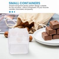 Caja de embalaje de plástico transparente, caja cuadrada para dulces, joyería, regalo de fiesta, regalo de cumpleaños, 24 piezas - details 4