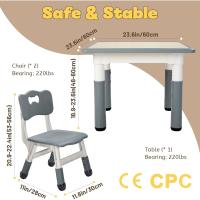 Juego de Mesa y 2 sillas para niños, Altura Ajustable, Juego de Mesa y Silla para niños de 3 a 8 años, fácil de Limpiar, Aprobado por CPC y CE (Juego de 3 Piezas), Color Azul - details 32