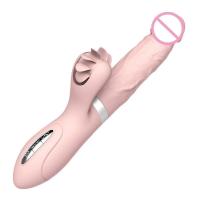 Embalaje privado Sexy HESEKS Realista Telescópico Vibrador Estimulador del Clítoris Lengua Giratoria Lamido Masaje de Vagina Punto G Juguete Sexual Para - details 5