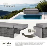Sofá de Jardín con Taburete Conjunto Resistente a la Intemperie de Acero Muebles Exteriores - details 12