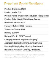 Auriculares de conducción ósea Real, cascos con pantalla Digital de 32GB, Bluetooth 5,4, MP3, IPX8, impermeables, para natación, deportes, música HIFI - details 13