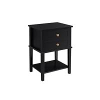 Mesita de Noche con 3 Cajones 45x35x60cm Mesilla de Noche de Estilo Moderno Mesa Auxiliar para Cama Negro - details 11