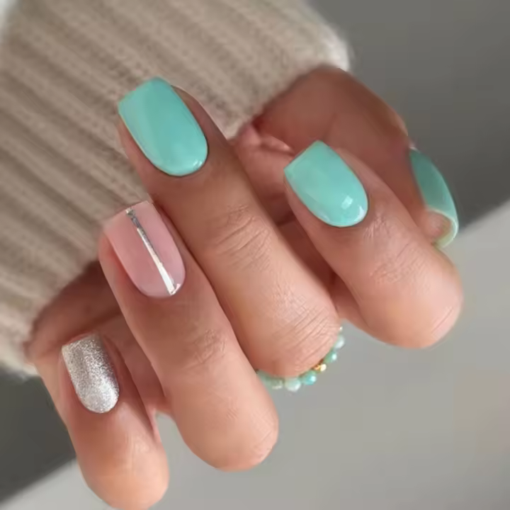 24 Uñas postizas largas cuadradas estilo francés, uñas postizas desmontables, adornos completos para manicura DIY y salón. - 1