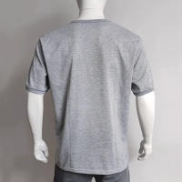 Camiseta de manga corta Henley para hombre, ropa informal de algodón, M-6XL, azul marino, gris claro, paquete de 2 - details 15