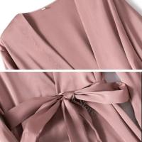 Bata de satén para mujer, lencería íntima, ropa de dormir sedosa, regalo de boda nupcial, bata de baño tipo kimono informal, camisón Sexy - details 10