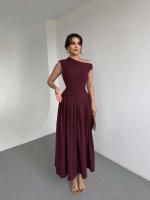 Elegante Vestido de Satén con Detalles de Parche Vestido Largo con Espalda Descubierta y Hombros Fuera Vestido de Fiesta de Moda para Mujeres - details 9