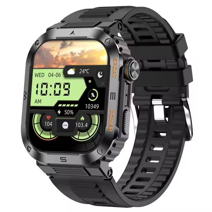 Reloj inteligente militar para hombre, reloj inteligente SANLEPUS, pantalla HD de 2,01 pulgadas, llamadas Bluetooth, notificaciones, más de 100 modos deportivos, salud - 1