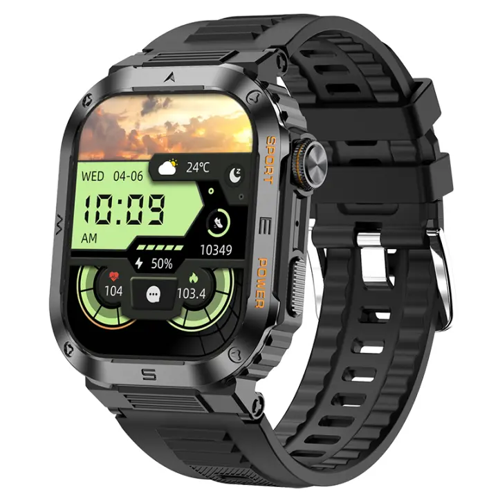 Reloj inteligente militar para hombre, reloj inteligente SANLEPUS, pantalla HD de 2,01 pulgadas, llamadas Bluetooth, notificaciones, más de 100 modos deportivos, salud - 1