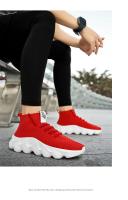 Zapatillas deportivas transpirables para hombre, zapatos informales de suela gruesa con cordones, Tenis blancos, a la moda - details 8