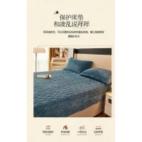 Alfombrilla ajustada de terciopelo coral de franela cálida para invierno, protector de colchón antideslizante de vellón - details 1