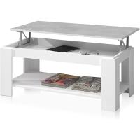 Mesa Centro con Revistero Elegante Acabado en Blanco Artik Medidas: 102 cm (Largo) x 43/54 cm (Alto) x 50 cm (Fondo) - details 29