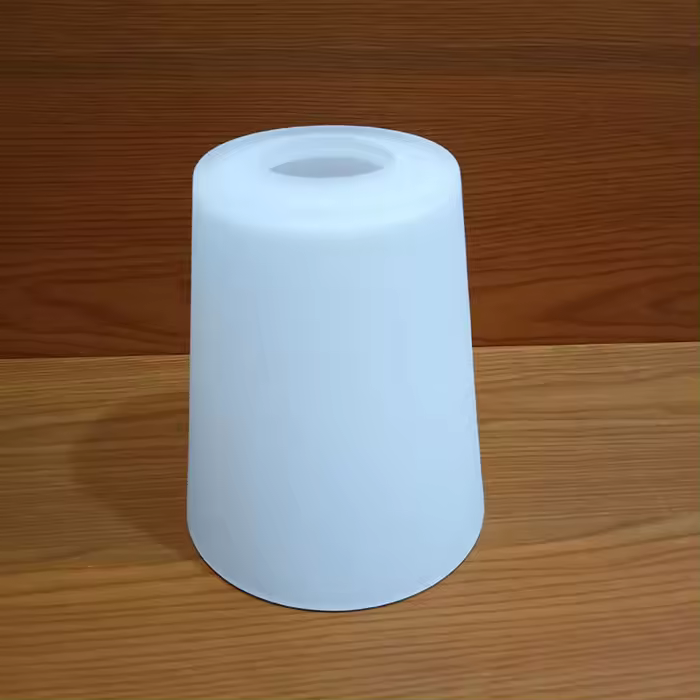 Apertura de pantalla de lámpara de vidrio cónico, reemplazo de cubierta de vidrio esmerilado blanco para bombilla de tornillo E27, accesorios de iluminación colgantes, d4,2 cm - 1