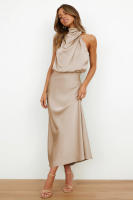 2025 Primavera/Verano Satén Mujer con elegancia elegante, lujo francés, vestido de noche ligero - details 33