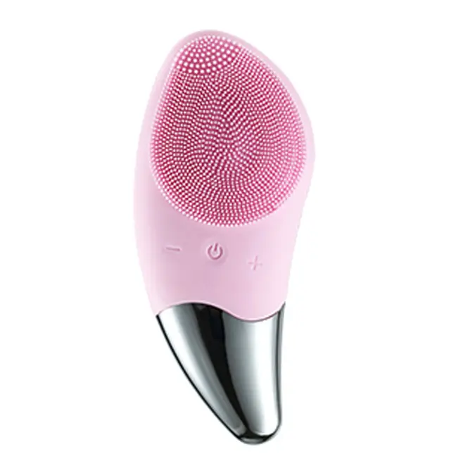 Cepillo de limpieza facial sónico eléctrico, cepillo masajeador facial de silicona impermeable, depurador facial recargable, mini exfoliante limpiador de piel para el cuidado de la piel antienvejecimiento - 1