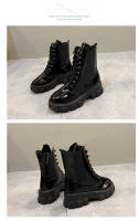Nuevas botas cortas negras de moda geniales de moda botas de mujer de tacón grueso de suela gruesa - details 13