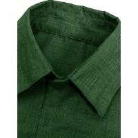 Camisa clásica de manga corta para hombre, camisa informal de Color sólido para vacaciones de verano - details 27