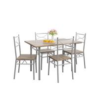 Juego de comedor mesa y 4 sillas roble oscuro grupo de cocina set de comedor mueble salon mobiliario
