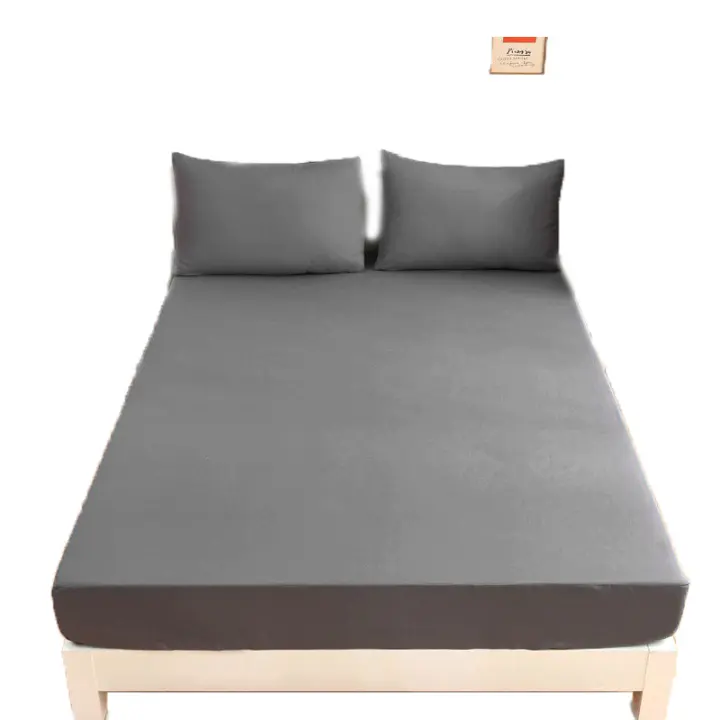 Sábana de Cama Ultrafina de Fibra Funda de Almohada de Color Sólido para Cama Individual - 1