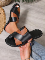 Sandalias de gran tamaño con fondo plano para mujer, novedad de verano 2025, zapatillas geniales de moda para mujer a juego con el color europeo y americano - details 5