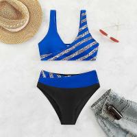Bikini push-up blanco para mujer, microbañador sexy a rayas de talla grande, conjunto de dos piezas, traje de baño brasileño XXXL - details 14