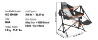 SucceBuy Silla de camping reclinable, capacidad de 300 libras, silla mecedora plegable con portavasos, bolsa de almacenamiento, reposacabezas - details 5