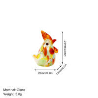 Cuentas de Vidrio de Gallo Adorno de Escritorio Colorido Estatua de Gallina Pequeña - details 13