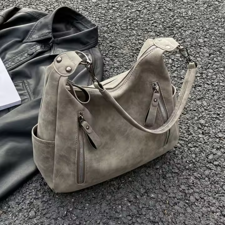 Bolso cruzado de lujo para mujer, bandolera de un solo hombro, de gran capacidad, Retro, mate, de cuero PU - 1