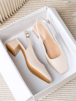 Bolsas de Cuero Suaves de Gran Tamaño Sandalias de Cabeza Cuadrada con Tacones Gruesos para el Trabajo en Verano 2024 - details 16